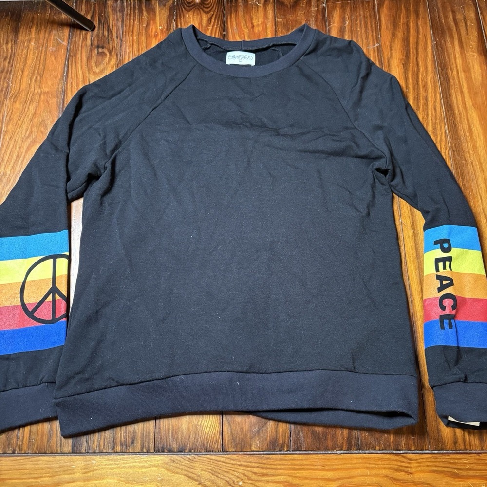 Lauren Moshi Noleta Peace Rays Sweatshirt Rainbow Pullover XS New A1983